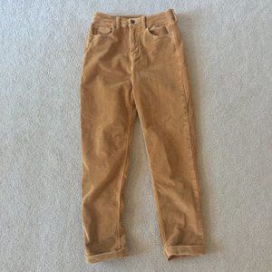 American Eagle Women's Tan Corduroy Straight Leg Jeans